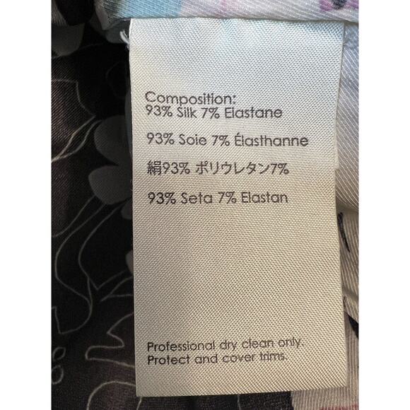 PHILLIP LIM Purple Scrapbook Floral Print Blouse with‎ Hidden Zipper Size 4 - Picture 7 of 9